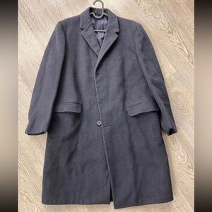 Union Made Men's Classic Navy Wool Overcoat, Size Large